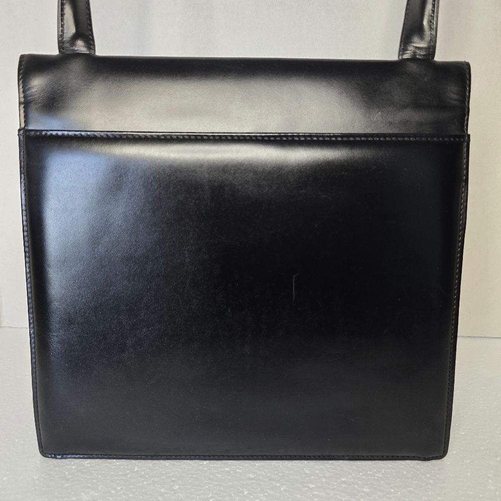 Givenchy Black Calfskin Leather Gold Logo Magnetic Snap Closure Top Handle Bag - Picture 8 of 12